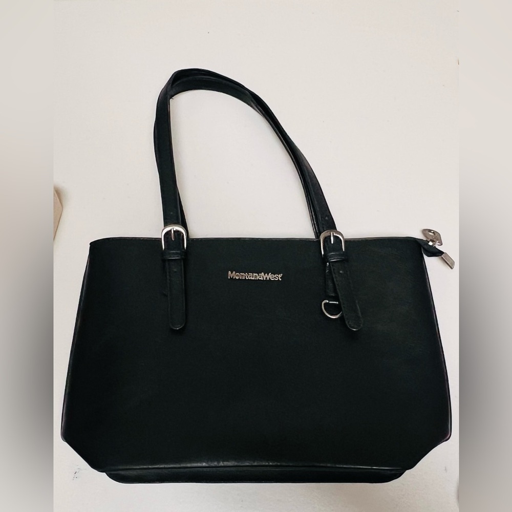 Montana West Black Tote Bag Shoulder Bag Purse Classic NWOT